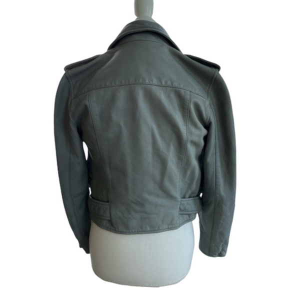 All Saints grey buttery leather jacket in grey size 2 - Picture 3 of 5